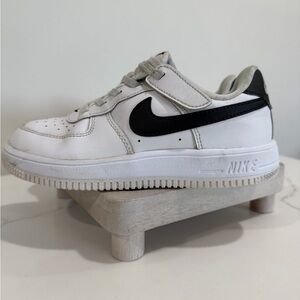 Nike Air Force 1 Size 1.5 Low White Black Kids  Stylish Casual